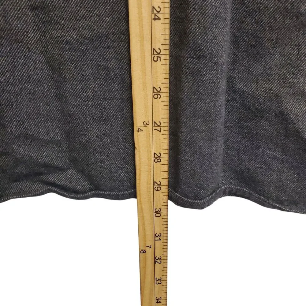 KAVU Shirt Mens Large Gray Knit Fleece Flap Chest Pockets Button Up Long Sleeve